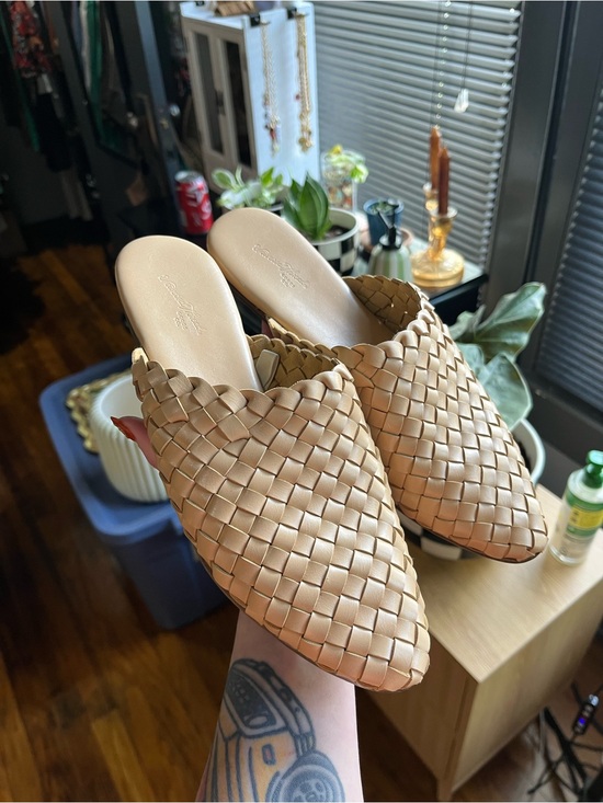 Universal Thread Shoes - Universal Thread Woven Slip-On Mules in Tan - Women's Casual Flats